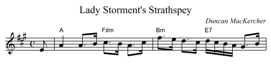Lady Storment's Strathspey - staff notation