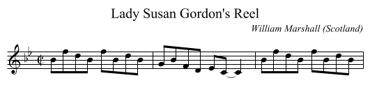 Lady Susan Gordon's Reel - staff notation