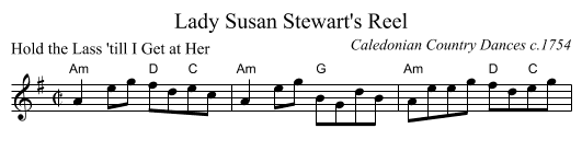 Lady Susan Stewart's Reel - staff notation