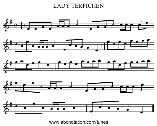 LADY TERFICHEN - staff notation
