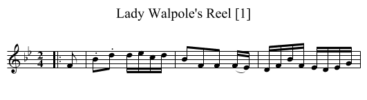 Lady Walpole's Reel [1] - staff notation