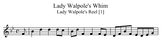 Lady Walpole's Whim - staff notation