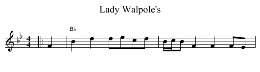 Lady Walpole's - staff notation