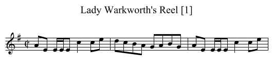 Lady Warkworth's Reel [1] - staff notation