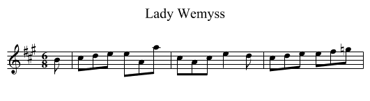Lady Wemyss - staff notation