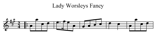 Lady Worsleys Fancy - staff notation