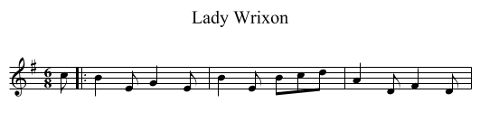 Lady Wrixon - staff notation