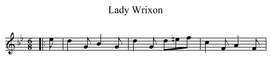 Lady Wrixon - staff notation