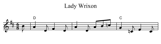 Lady Wrixon - staff notation