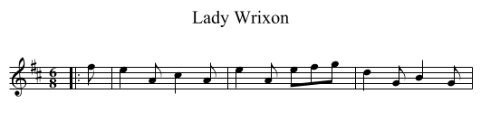 Lady Wrixon - staff notation