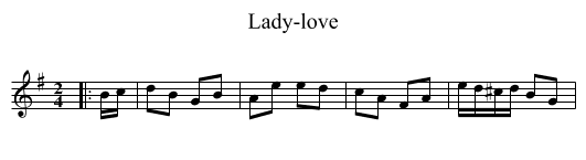 Lady-love - staff notation