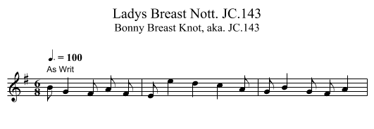 Ladys Breast Nott. JC.143 - staff notation