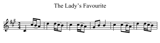 Lady’s Favourite, The - staff notation