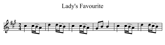 Lady's Favourite - staff notation