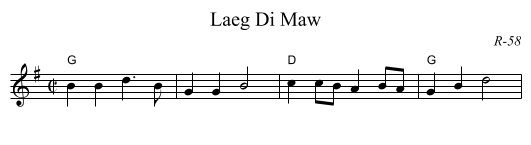 Laeg Di Maw - staff notation