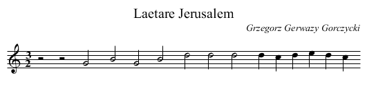 Laetare Jerusalem - staff notation