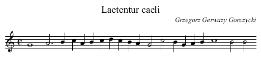 Laetentur caeli - staff notation