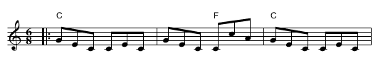 Lafayette  (C) - staff notation