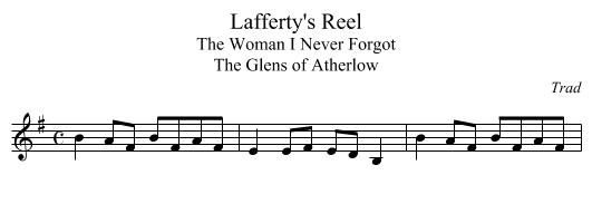 Lafferty's Reel - staff notation