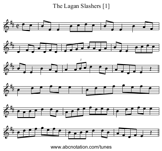 Lagan Slashers [1], The - staff notation