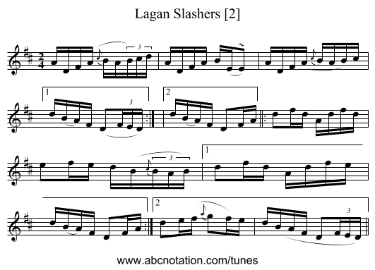 Lagan Slashers [2] - staff notation