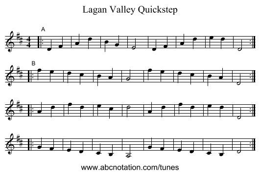Lagan Valley Quickstep - staff notation