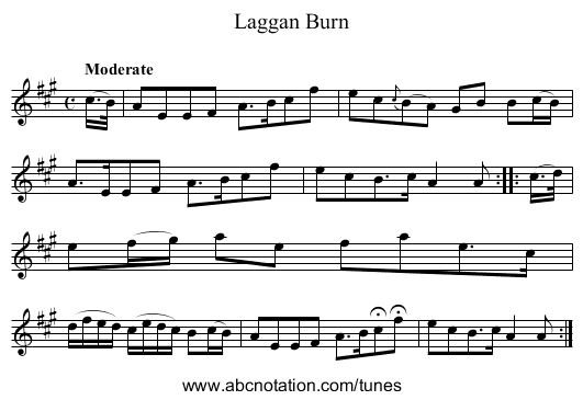 Laggan Burn - staff notation