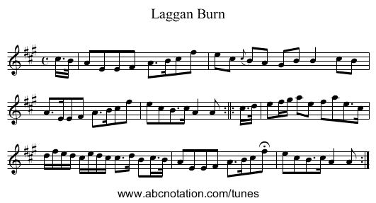 Laggan Burn - staff notation