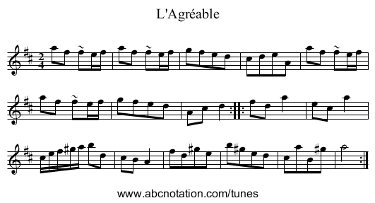 L'Agréable - staff notation