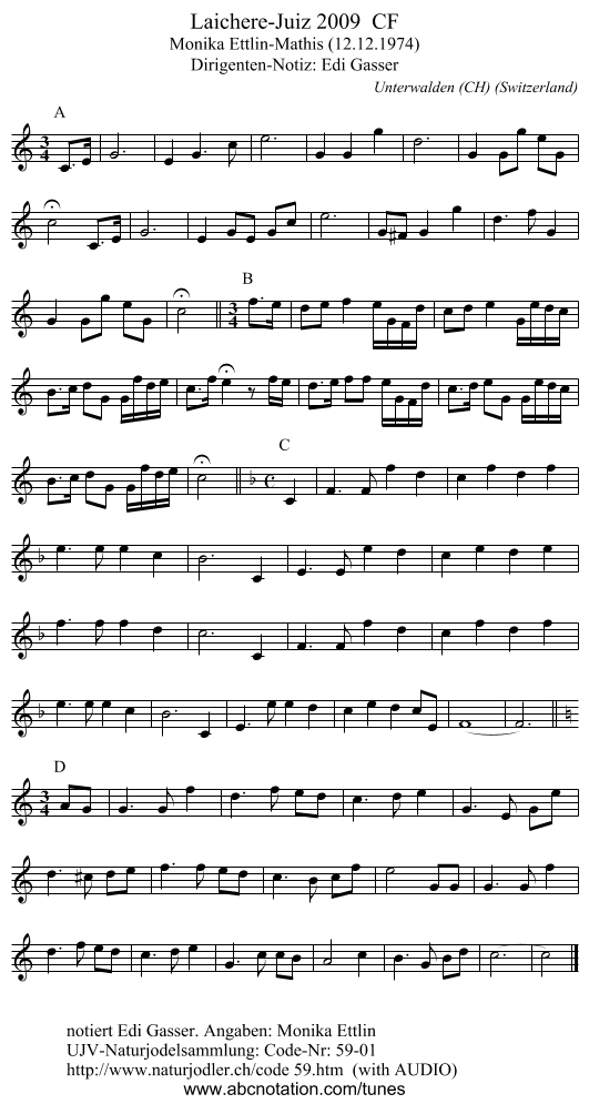 Laichere-Juiz 2009  CF - staff notation