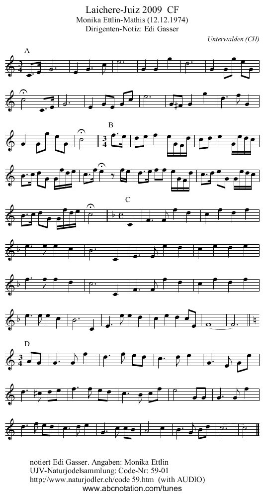 Laichere-Juiz 2009  CF - staff notation
