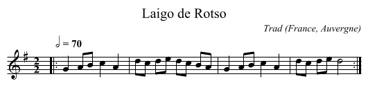 Laigo de Rotso - staff notation