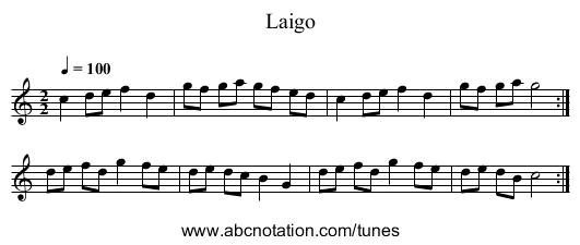 Laigo - staff notation