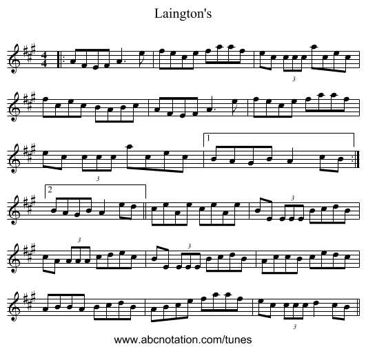 Laington's - staff notation