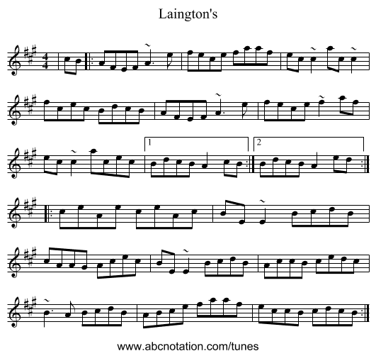 Laington's - staff notation