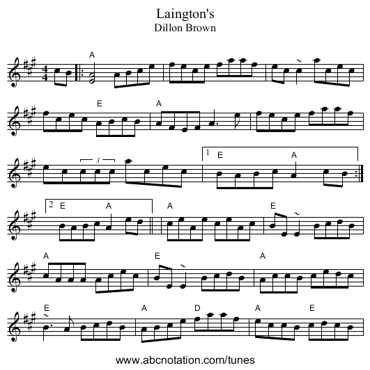 Laington's - staff notation