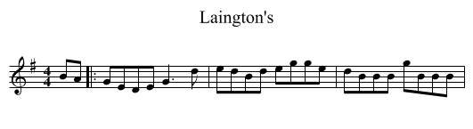 Laington's - staff notation