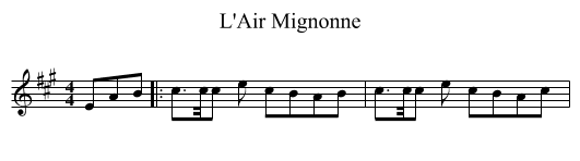 L'Air Mignonne - staff notation