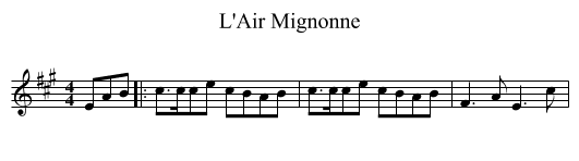 L'Air Mignonne - staff notation