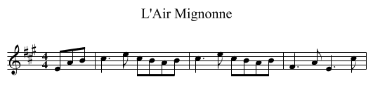 L'Air Mignonne - staff notation