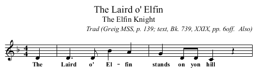 Laird o' Elfin, The  - staff notation