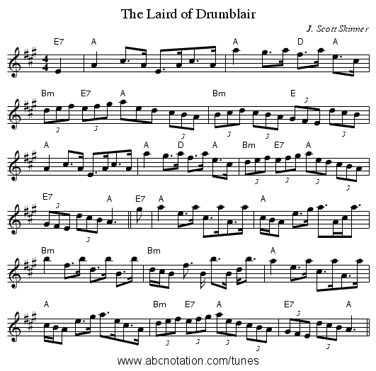Laird of Drumblair, The - staff notation