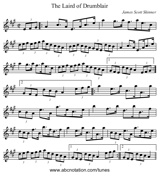 Laird of Drumblair, The - staff notation