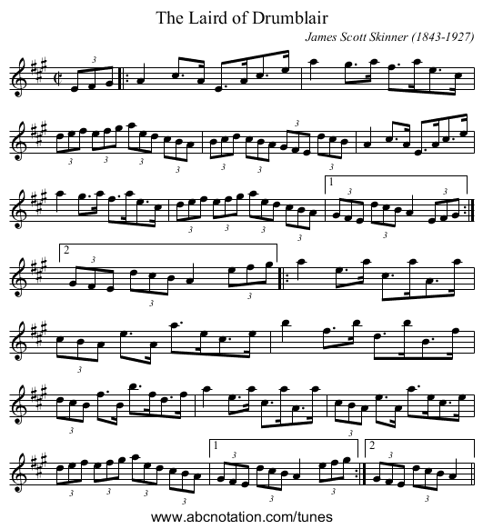 Laird of Drumblair, The - staff notation
