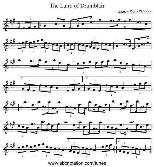 Laird of Drumblair, The - staff notation