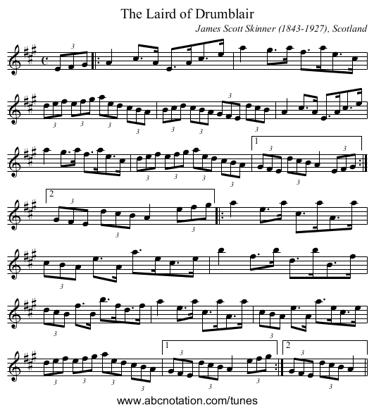Laird of Drumblair, The - staff notation