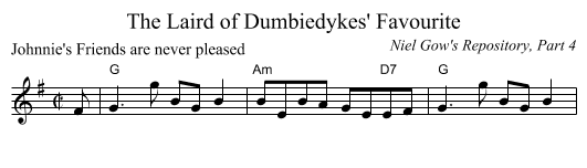 Laird of Dumbiedykes' Favourite, The  - staff notation