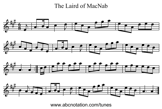 Laird of MacNab, The - staff notation