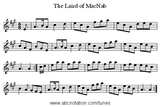 Laird of MacNab, The - staff notation