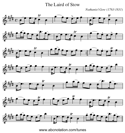 Laird of Stow, The - staff notation